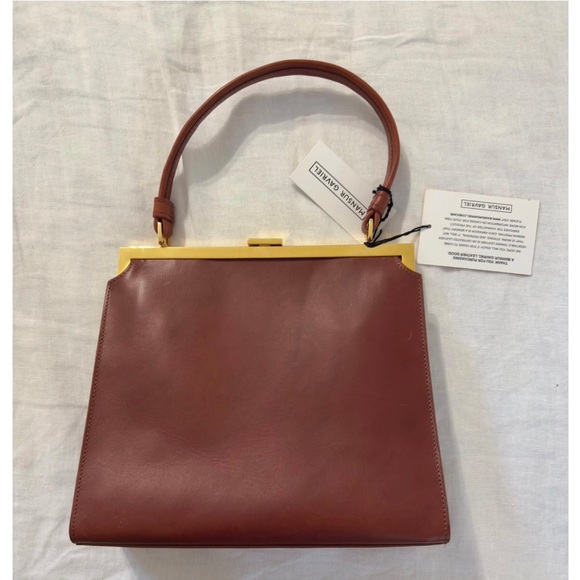 Mansur Gavriel Burgundy Tanned Leather Elegant Bag NWT - Picture 2 of 5